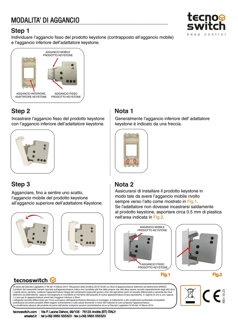 Tecno Switch Lampada di emergenza con funzione segnapasso KS002EM Keystone
