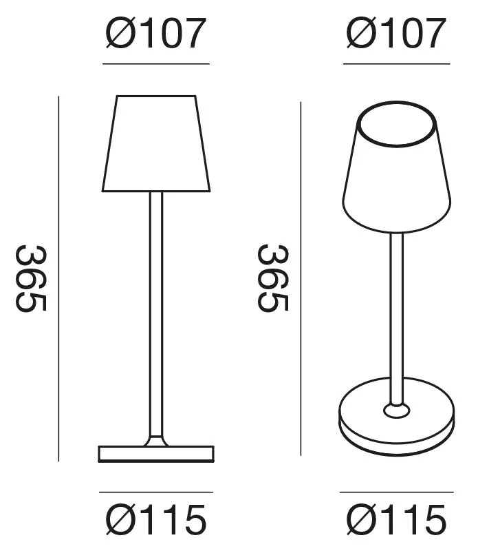 GeaLuce Lampada da tavolo ricaricabile Brillia Up&Down