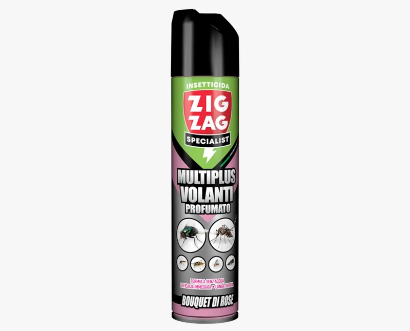 ZIG ZAG - Insetticida Multiplus Profumato Rose Specialist | Multinsetto | 600ml | Volanti | Lunga Durata