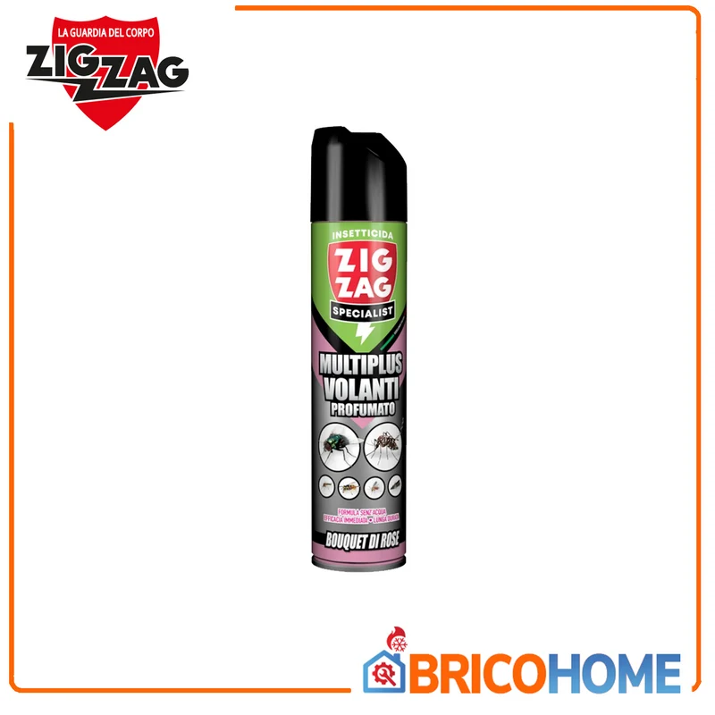 ZIG ZAG - Insetticida Multiplus Profumato Rose Specialist | Multinsetto | 600ml | Volanti | Lunga Durata