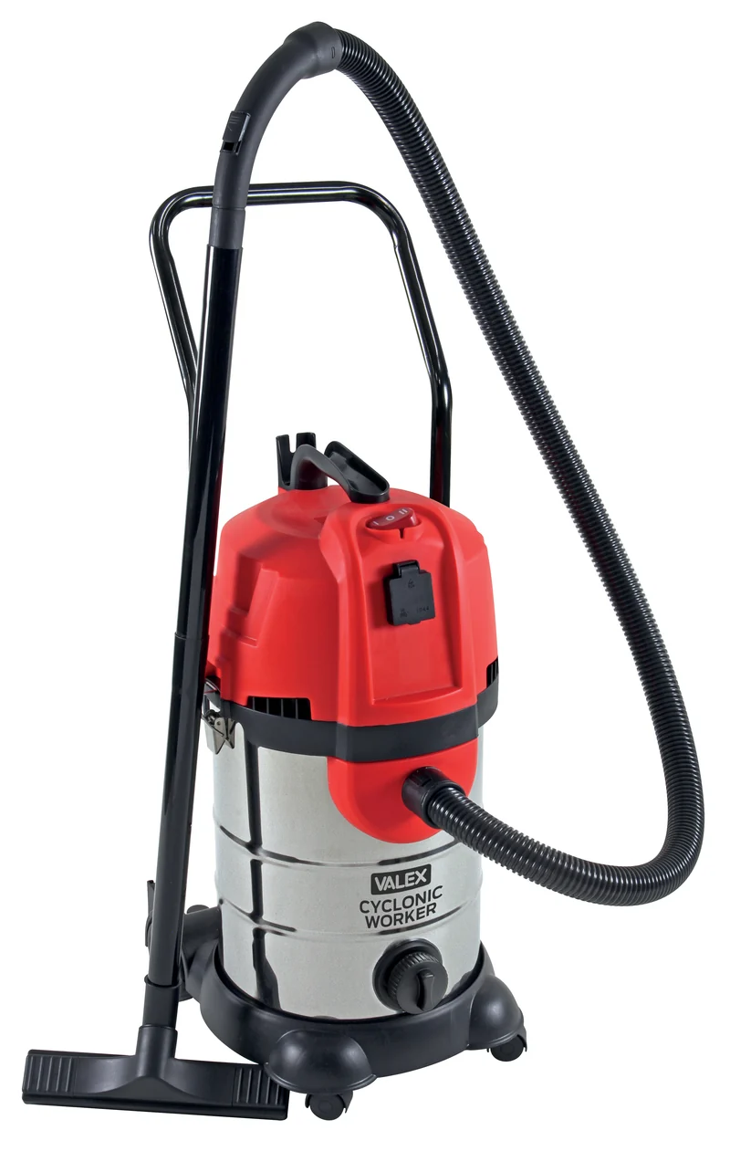 VALEX - Aspiratore Ciclonico Solidi e Liquidi CYCLONIC WORKER 1350140 | 1600W | 30L Inox | Automatic Start | Soffiaggio