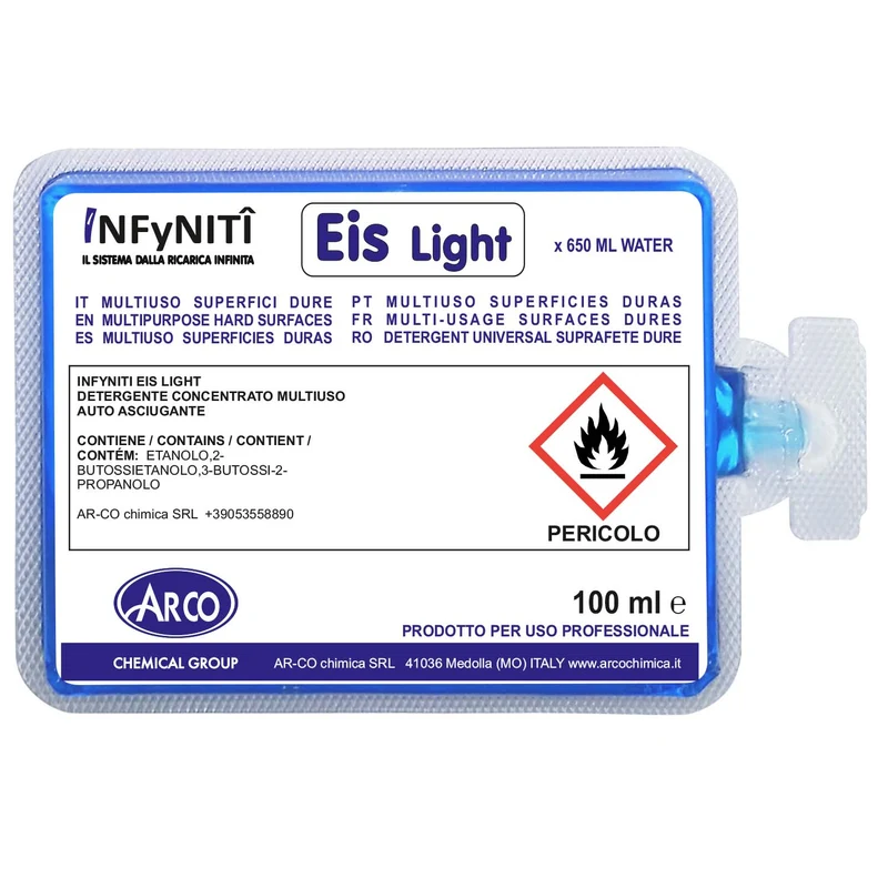 Pulitore multiuso autoasciugante in monodose superconcentrata Arco Chimica Infyniti Eis Light confezione 60 monodosi da 100 ml DISPONIBILE IN 10 GIORNI LAVORATIVI