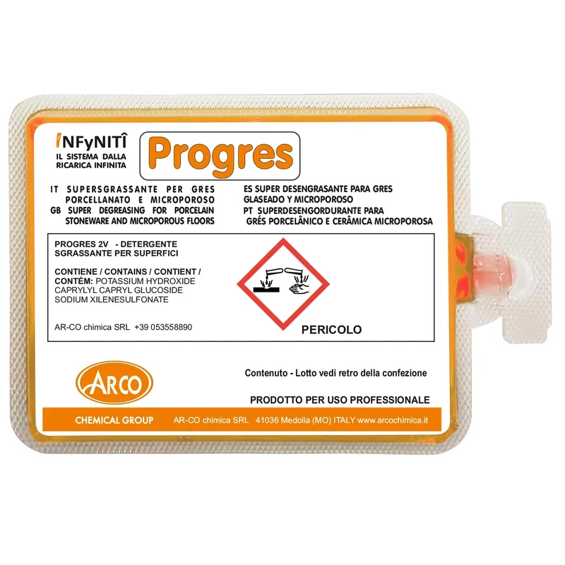 Detergente superattivo per gres in monodose superconcentrata Arco Chimica Infyniti Progres confezione 60 monodosi da 100 ml DISPONIBILE IN 10 GIORNI LAVORATIVI