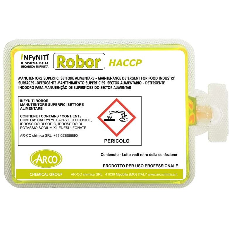 Detergente supersgrassante inodore in monodose superconcentrata Arco Chimica Infyniti Robor confezione 60 monodosi da 100 ml DISPONIBILE IN 10 GIORNI LAVORATIVI