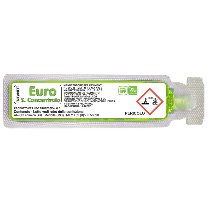 Detergente manutentore profumato in monodose superconcentrata Arco Chimica Infyniti Euro Fruttato confezione 160 monodosi da 15 ml