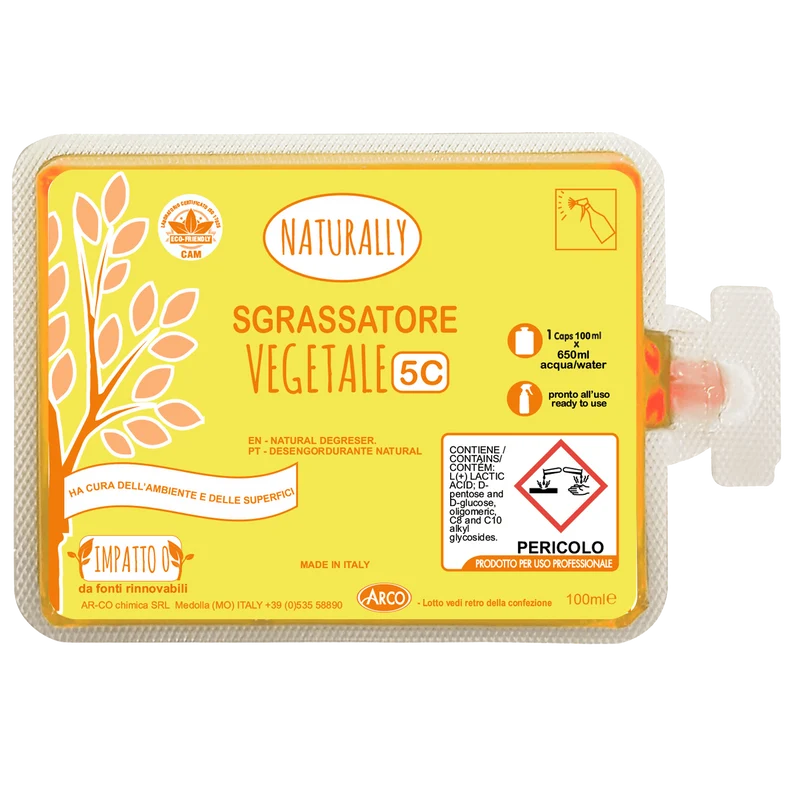 Sgrassatore vegetale concentrato in monodose Arco Chimica Naturally Sgrassatore confezione 60 monodosi da 100 ml DISPONIBILE IN 10 GIORNI LAVORATIVI