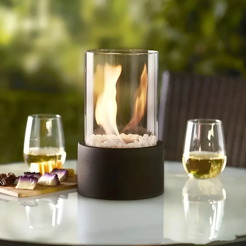 Foyer de Table SleekFlame – Ambiance Moderne et Chaleureuse