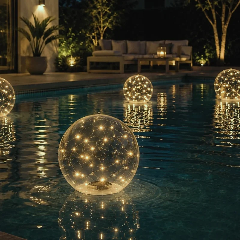 Swimming Pool Lights LED with Floating Solar Design and Inflatable Sphere