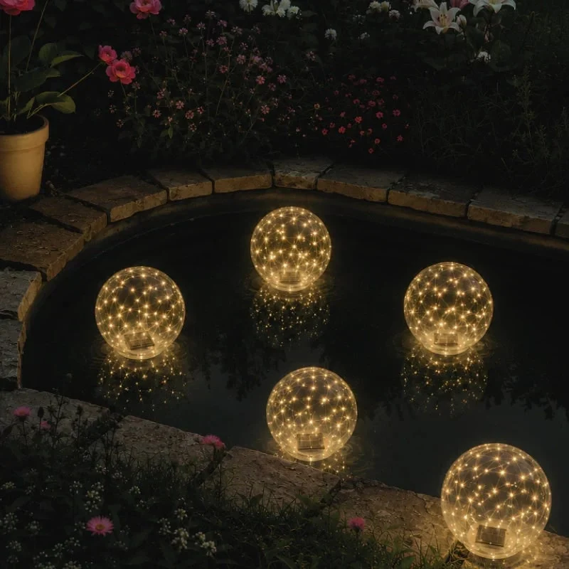 Swimming Pool Lights LED with Floating Solar Design and Inflatable Sphere