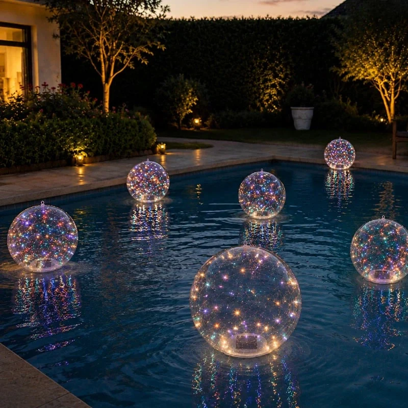Swimming Pool Lights LED with Floating Solar Design and Inflatable Sphere