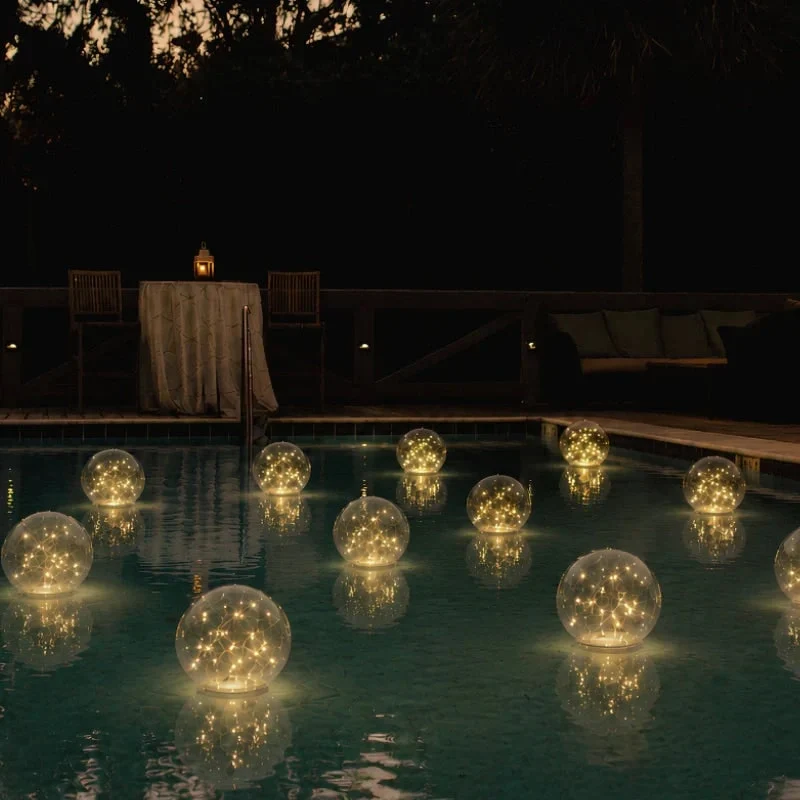 Swimming Pool Lights LED with Floating Solar Design and Inflatable Sphere