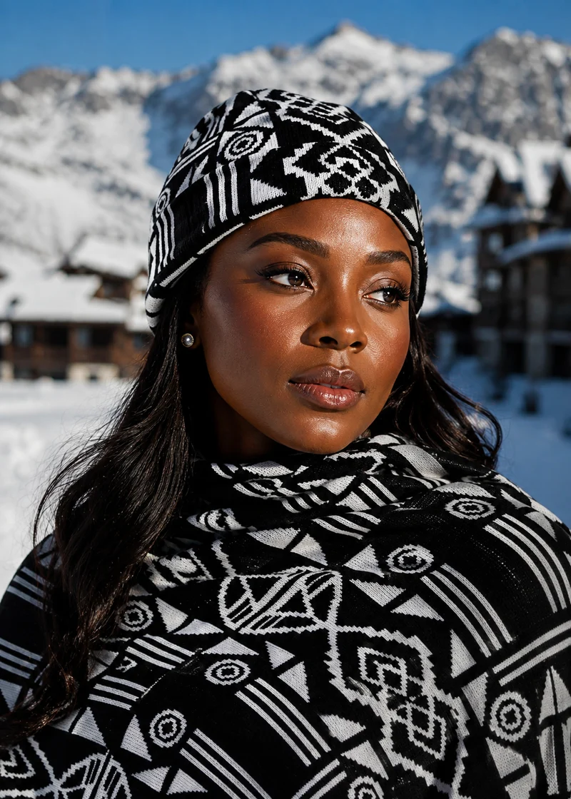 Nguni Print Knit Beanie