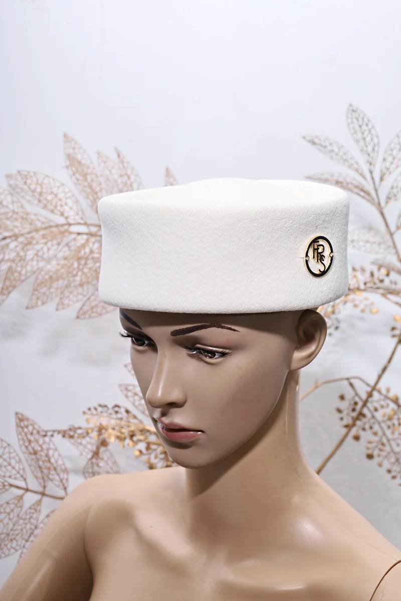CreamWhite Fabrosanz Pillbox Hats