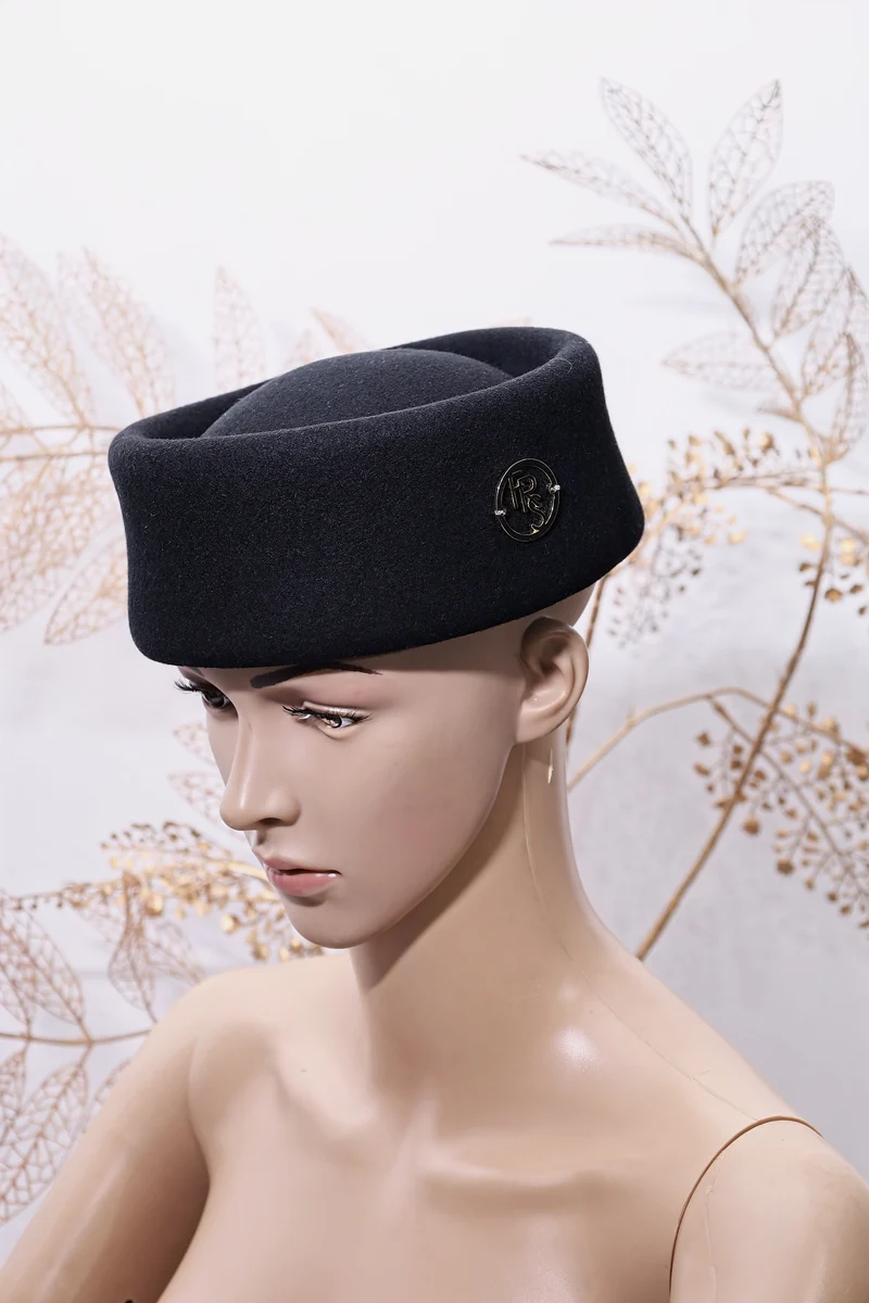 Black Fabrosanz Pillbox Hats