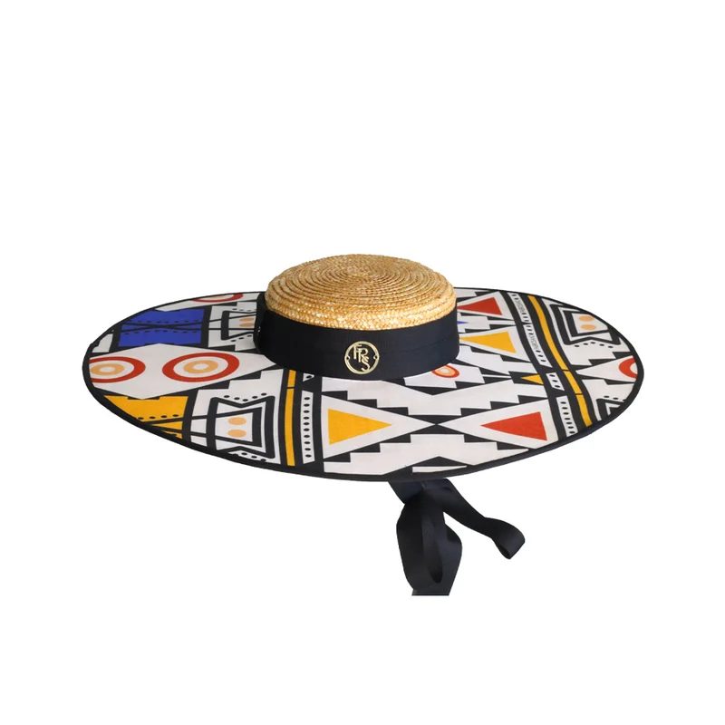 Colourful Nguni Print Wide-Brim Bolero Hat
