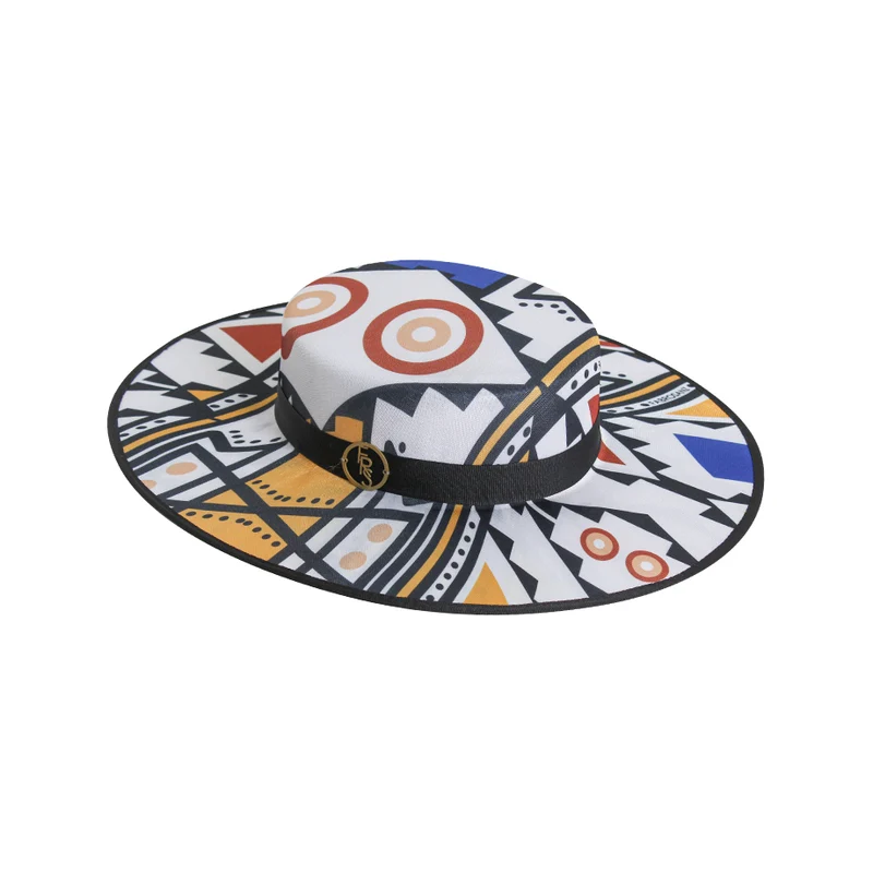 Blue Nguni Print Bolero Hat