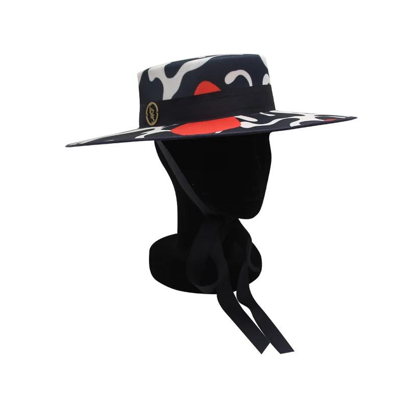 Orange Resort Print Hat