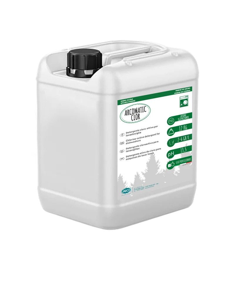 Detergente liquido concentrato clorattivo per lavastoviglie Arco Chimica Arco Matic Clor 12 kg DISPONIBILE IN 10 GIORNI LAVORATIVI