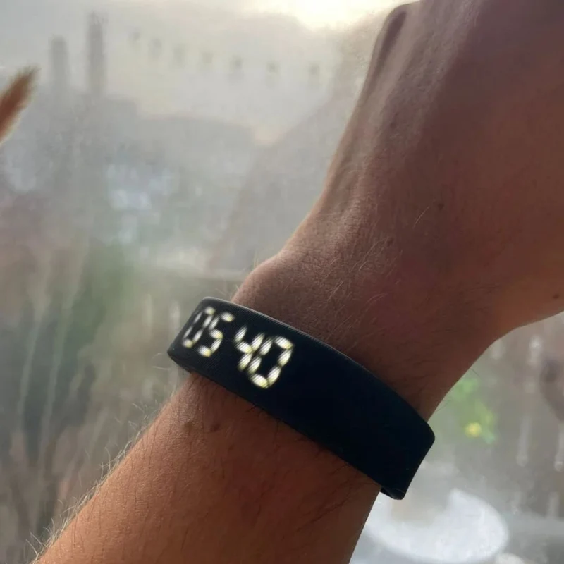 Vibrating Alarm Clock Wristband with Silent LED Display and USB Charging