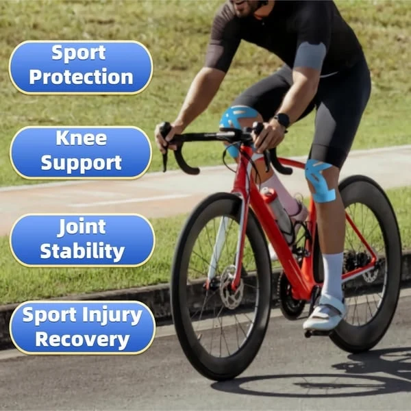 Kinesiology Tape Knee with Elastic Support for Pain Relief and Muscle Recovery