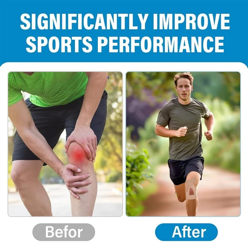 Kinesiology Tape Knee with Elastic Support for Pain Relief and Muscle Recovery
