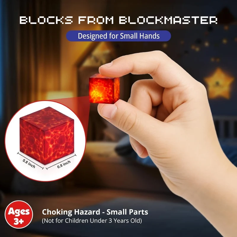 Magnetic Building Blocks with Light Up Cubes and Pixelated Textures