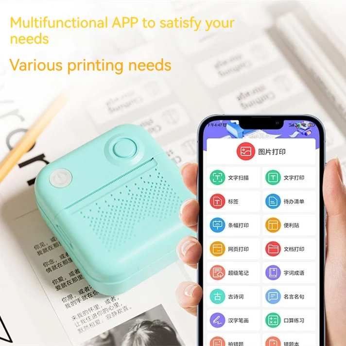 Portable Thermal Label Printer with Bluetooth Wireless Connectivity