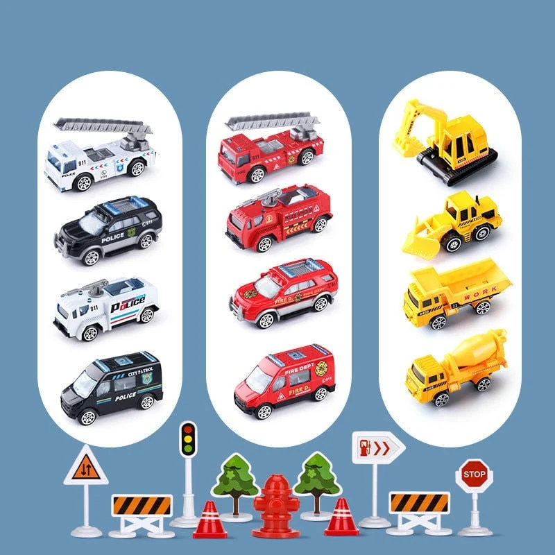 Toy Airplane Playset with Lights, Sounds, Mini Vehicles and Ramps