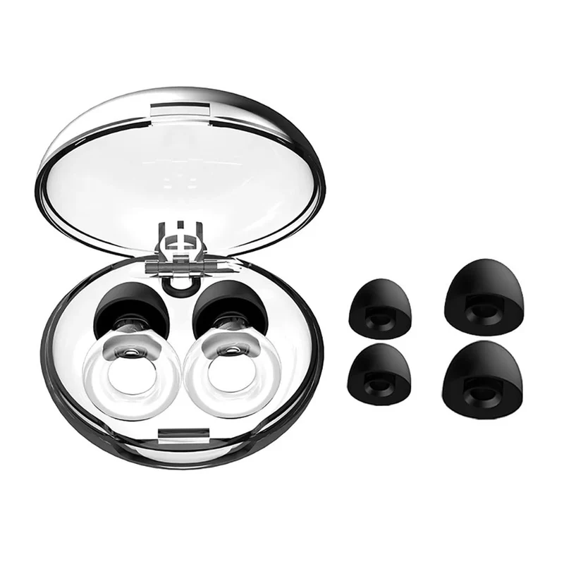 Reusable Noise-Reducing Silicone Earplugs with Storage Case