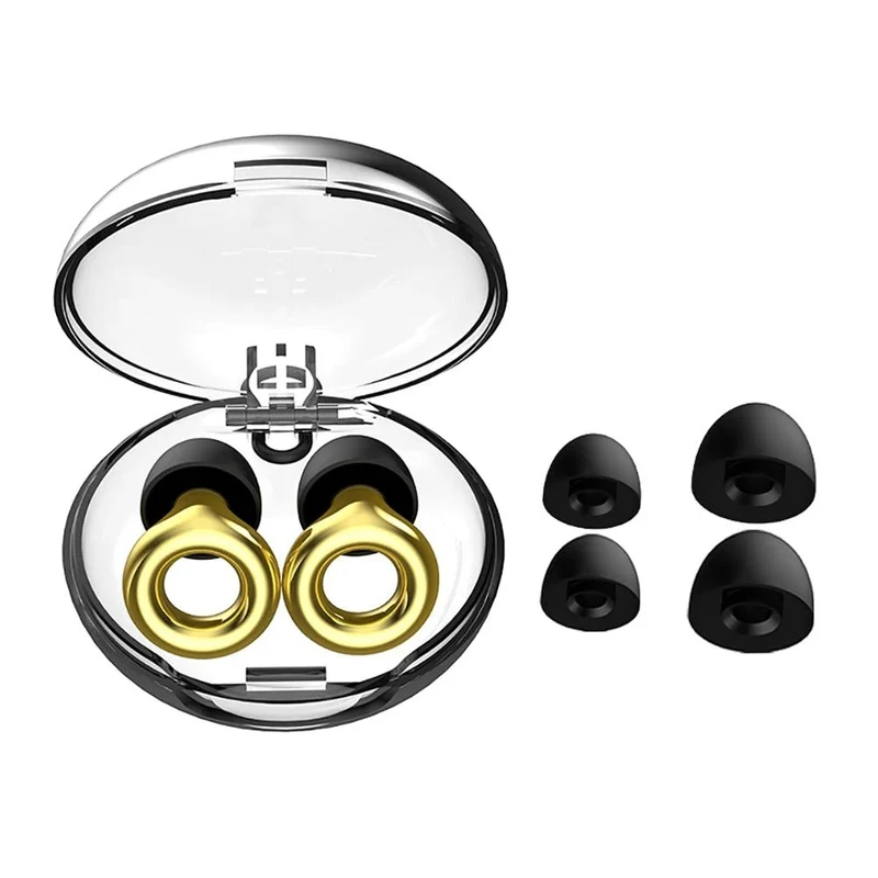 Reusable Noise-Reducing Silicone Earplugs with Storage Case