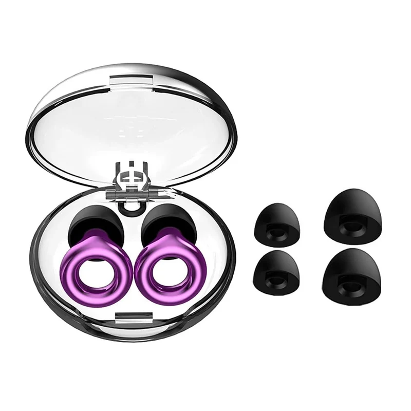 Reusable Noise-Reducing Silicone Earplugs with Storage Case