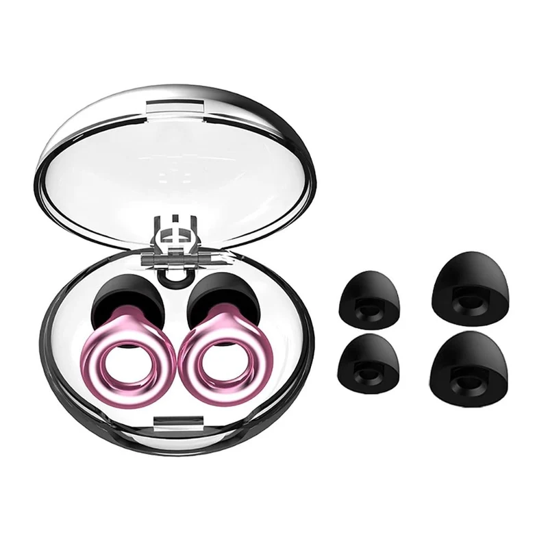 Reusable Noise-Reducing Silicone Earplugs with Storage Case