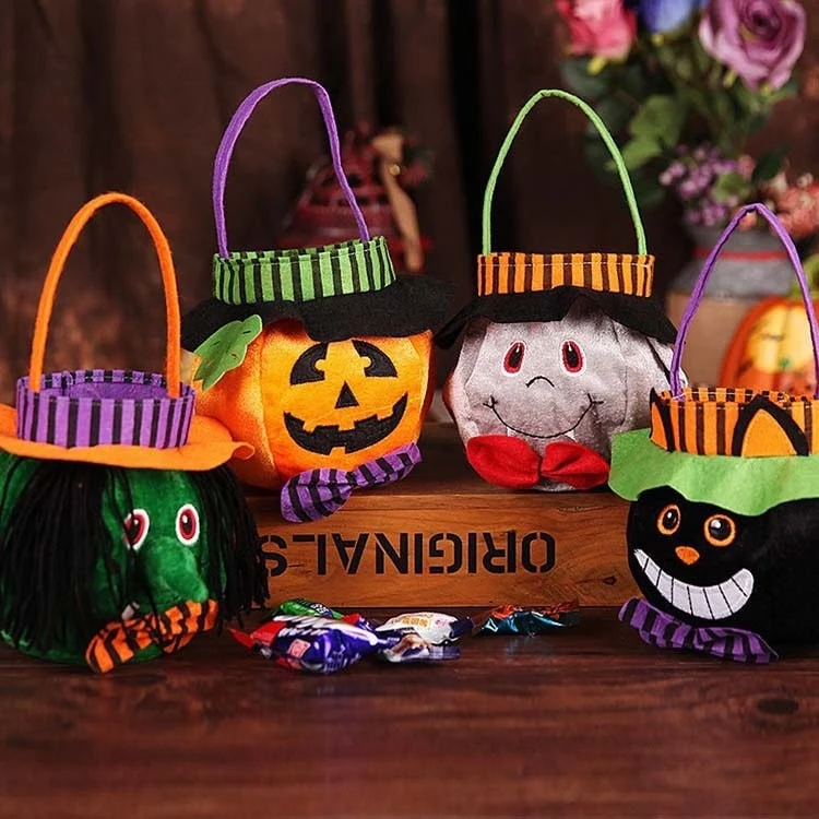 Halloween Candy Bag with Velvet Portable Handbag Design for Kids' Trick or Treat