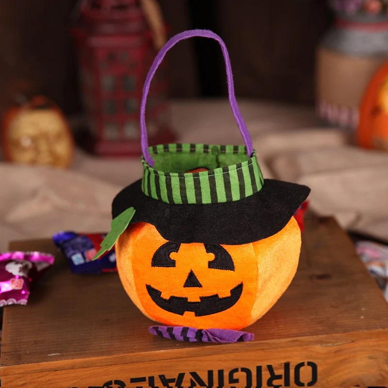 Halloween Candy Bag with Velvet Portable Handbag Design for Kids' Trick or Treat