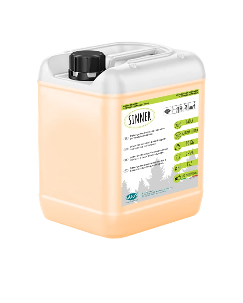 Detergente supersgrassante inodore Arco Chimica Sinner 10 kg DISPONIBILE IN 10 GIORNI LAVORATIVI
