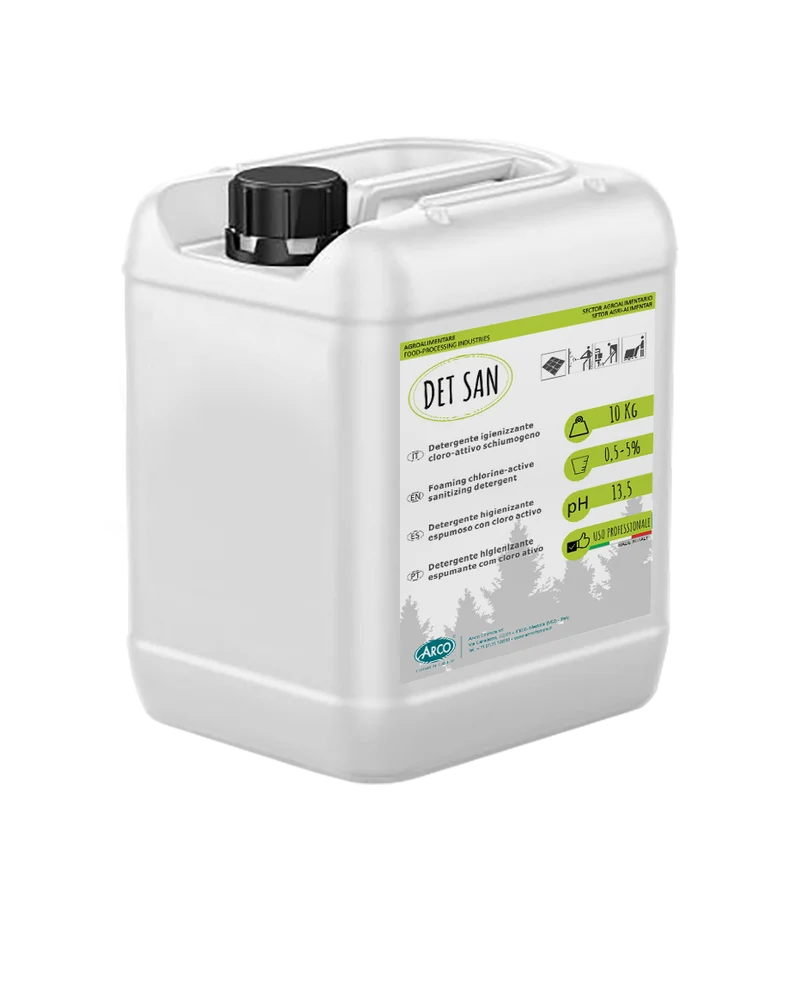 Detergente schiumogeno clorattivo per industria alimentare Arco Chimica Det San 10 kg DISPONIBILE IN 10 GIORNI LAVORATIVI