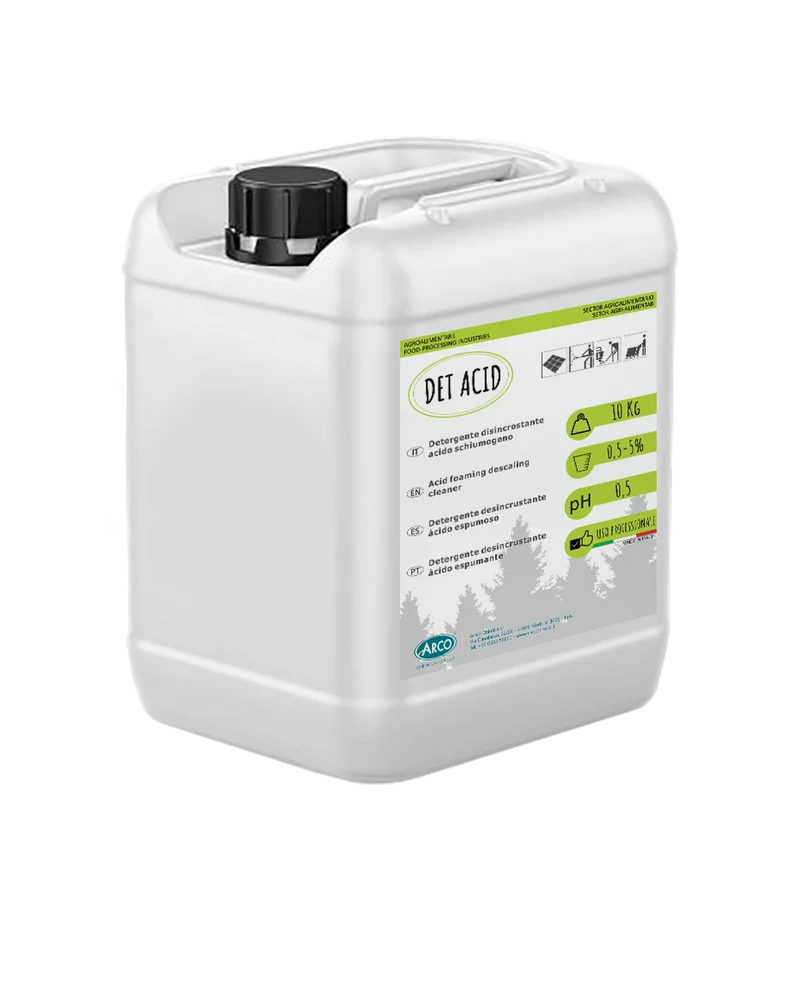 Detergente disincrostante acido schiumogeno per industria alimentare Arco Chimica Det Acid 10 kg DISPONIBILE IN 10 GIORNI LAVORATIVI