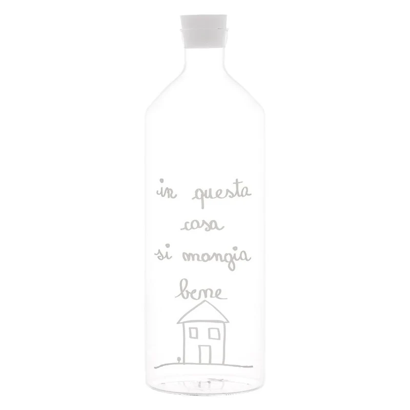Simple Day - Bottiglia in vetro 1,4 L con decoro