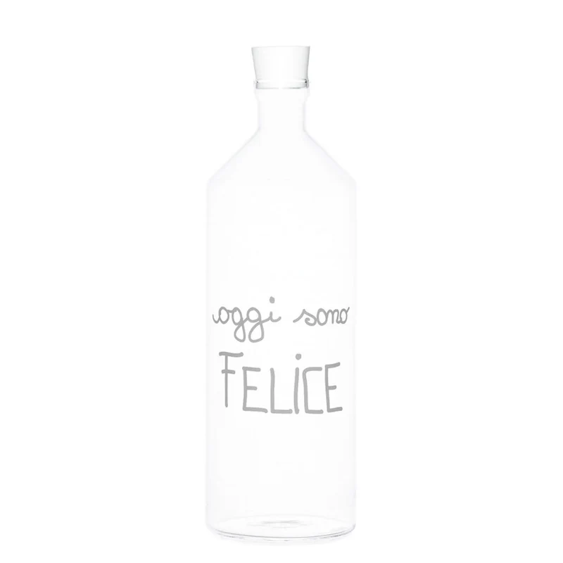 Simple Day - Bottiglia in vetro 1,4 L con decoro