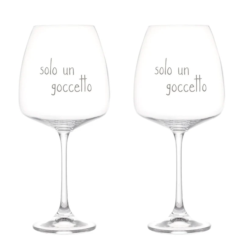 Simple Day – Set 2 calici vino 77 cl con decori serigrafati