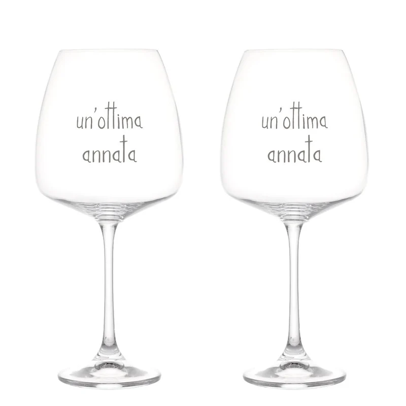 Simple Day – Set 2 calici vino 77 cl con decori serigrafati