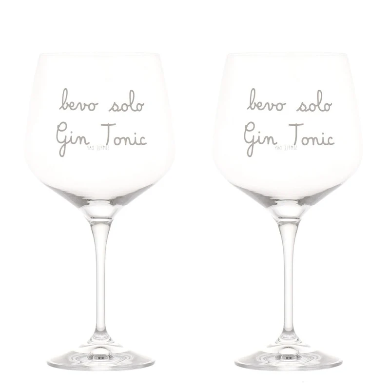 Simple Day – Set 2 calici cocktail 82 cl con scritte