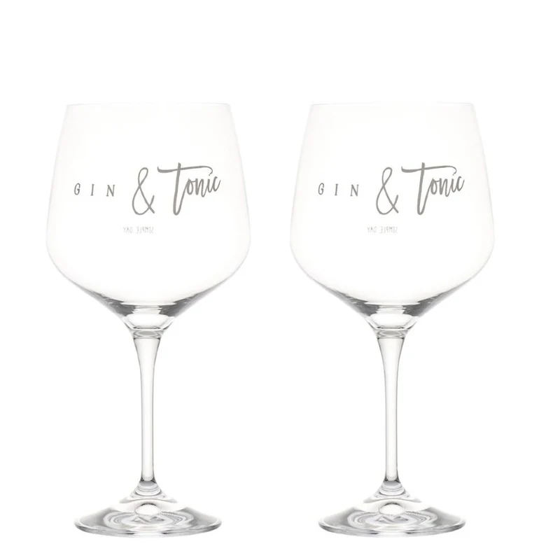 Simple Day – Set 2 calici cocktail 82 cl con scritte