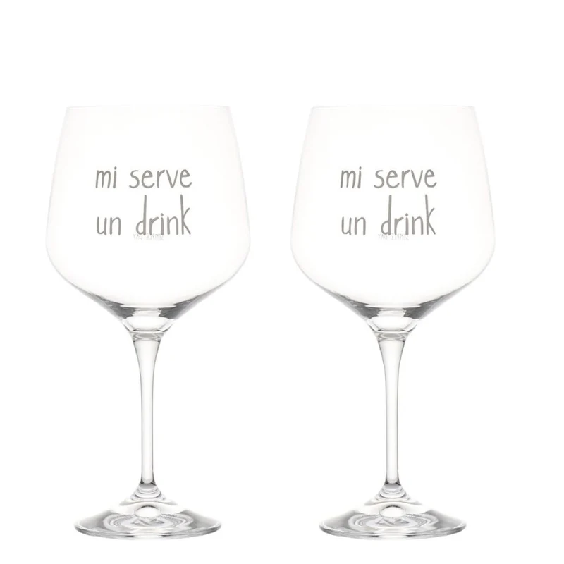 Simple Day – Set 2 calici cocktail 82 cl con scritte