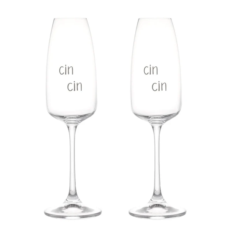 Simple Day – Set 2 calici flute 29 cl con scritte