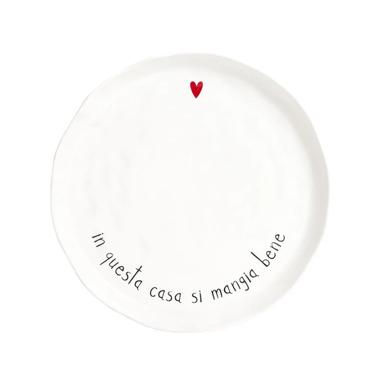 Simple Day – Set 2 piatti piani Ø27 cm con scritte