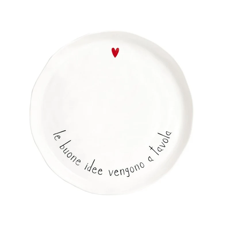 Simple Day – Set 2 piatti piani Ø27 cm con scritte