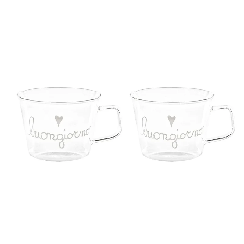 Simple Day – Set 2 tazze colazione 480 ml con scritte