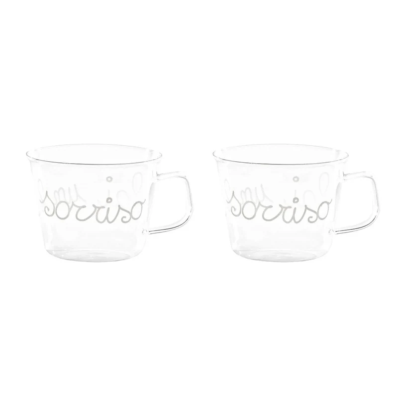 Simple Day – Set 2 tazze colazione 480 ml con scritte