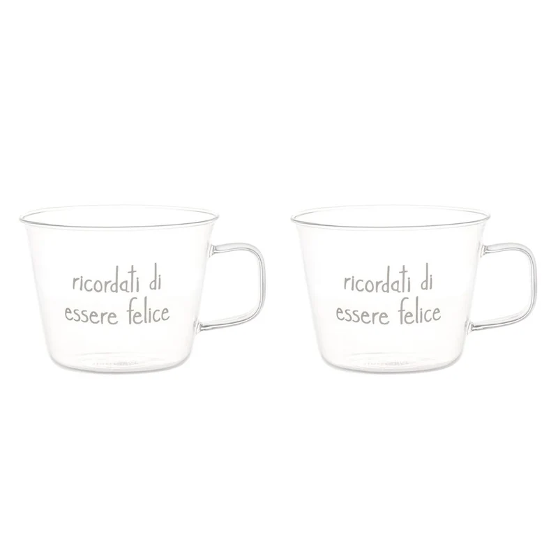 Simple Day – Set 2 tazze colazione 480 ml con scritte
